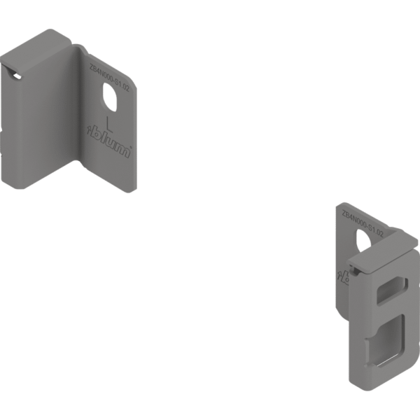 MERIVOBOX Holzrückwandhalter, Höhe N (82,5 mm), links/rechts, indiumgrau