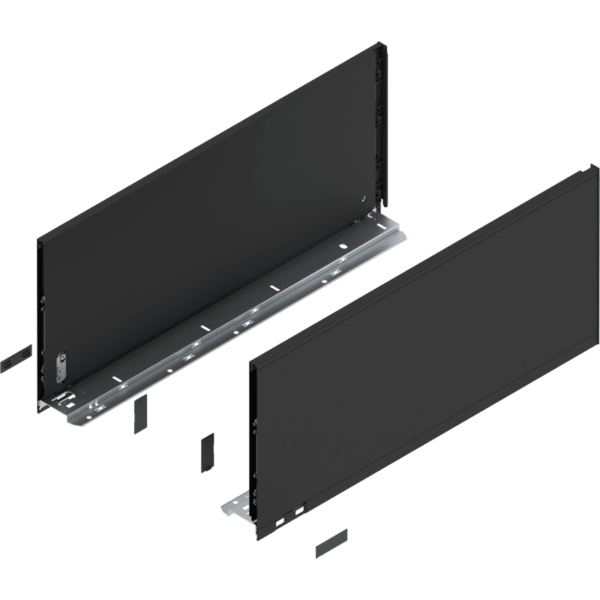 LEGRABOX pure Zarge, H=241 mm, NL=550 mm, carbonschwarz matt, links/rechts