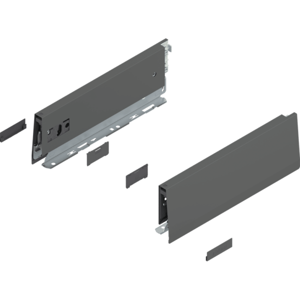 MERIVOBOX Zarge, Höhe M (91 mm), NL=270 mm, l/r inkl. Abdeckk., oriongrau