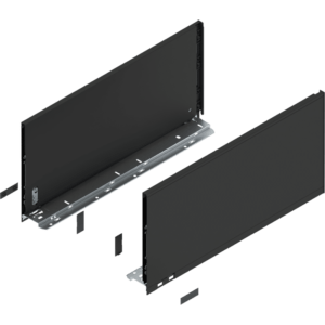 LEGRABOX pure Zarge, H=241 mm, NL=500 mm, carbonschwarz matt, links/rechts