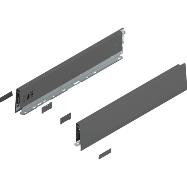 MERIVOBOX Zarge, Höhe M (91 mm), NL=450 mm, l/r inkl. Abdeckk., oriongrau