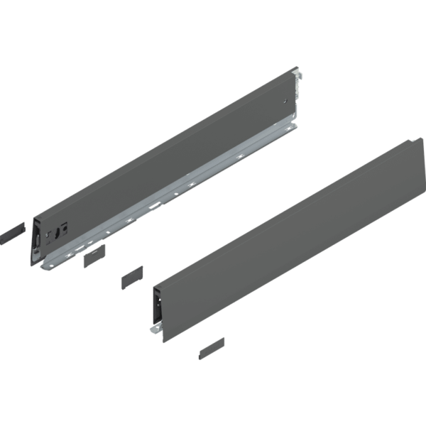MERIVOBOX Zarge, Höhe M (91 mm), NL=550 mm, l/r inkl. Abdeckk., oriongrau