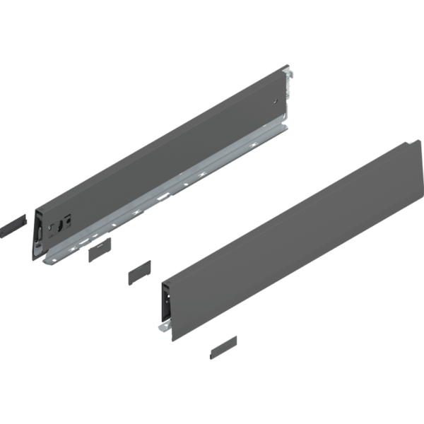 MERIVOBOX Zarge, Höhe M (91 mm), NL=500 mm, l/r inkl. Abdeckk., oriongrau