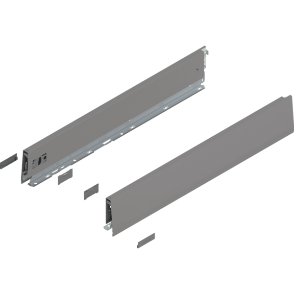 MERIVOBOX Zarge, Höhe M (91 mm), NL=550 mm, l/r inkl. Abdeckk., indiumgrau