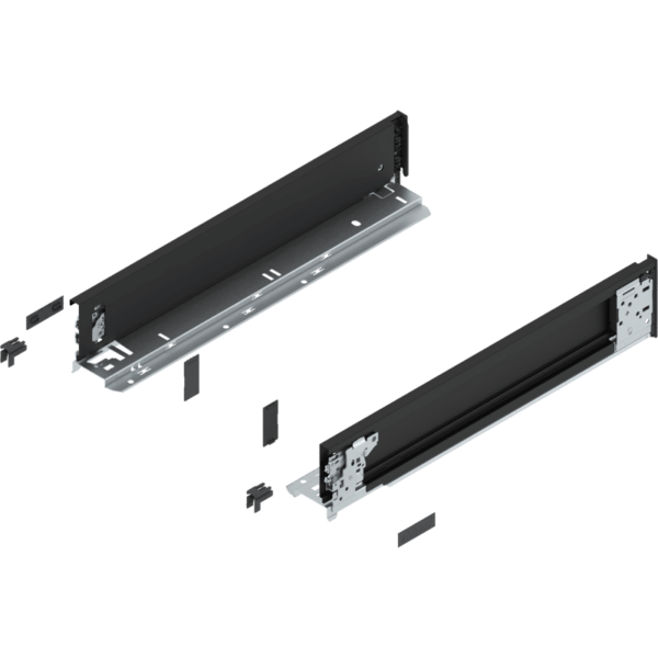 LEGRABOX pure Zarge (innen) H=90.5mm, NL=450mm, carbonschwarz matt, links/rechts