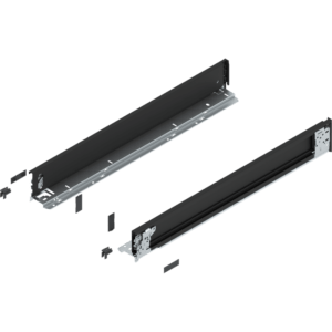 LEGRABOX pure Zarge (innen) H=90.5mm, NL=650mm, carbonschwarz matt, links/rechts