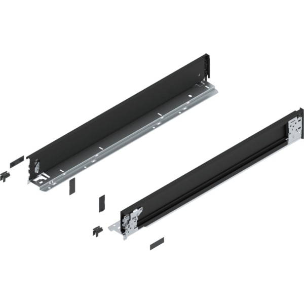LEGRABOX pure Zarge (innen) H=90.5mm, NL=650mm, carbonschwarz matt, links/rechts
