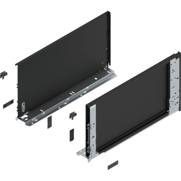 LEGRABOX pure Zarge (innen), H=241mm, NL=450mm, carbonschwarz matt, links/rechts