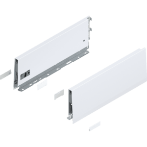 MERIVOBOX Zarge, Höhe K (129 mm), NL=350 mm, l/r inkl. Abdeckk., seidenweiß