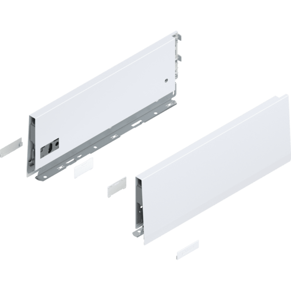 MERIVOBOX Zarge, Höhe K (129 mm), NL=350 mm, l/r inkl. Abdeckk., seidenweiß
