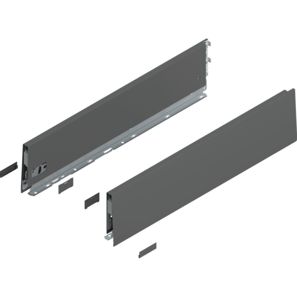 MERIVOBOX Zarge, Höhe K (129 mm), NL=550 mm, l/r inkl. Abdeckk., oriongrau
