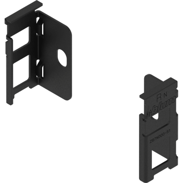 LEGRABOX Holzrückwandhalter, N-Höhe=80 mm, carbonschwarz matt, links/rechts