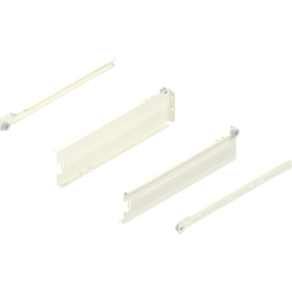 Metabox Teilauszug 350mm C15 Zargenhöhe 86mm, RAL9001 Steckversion