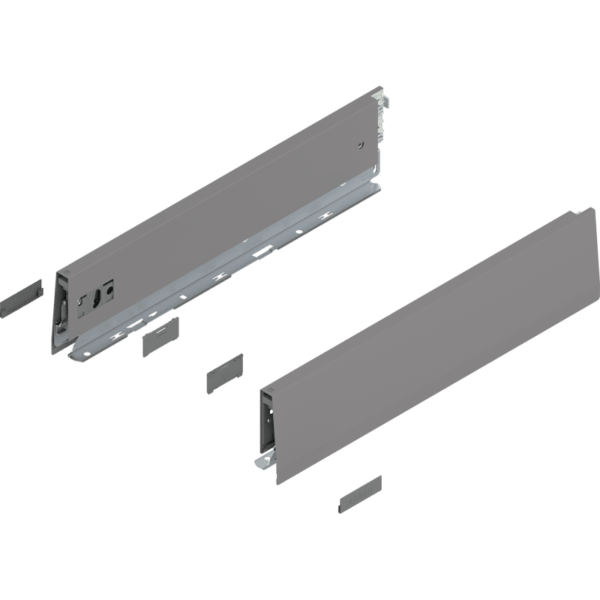 MERIVOBOX Zarge, Höhe M (91 mm), NL=400 mm, l/r inkl. Abdeckk., indiumgrau