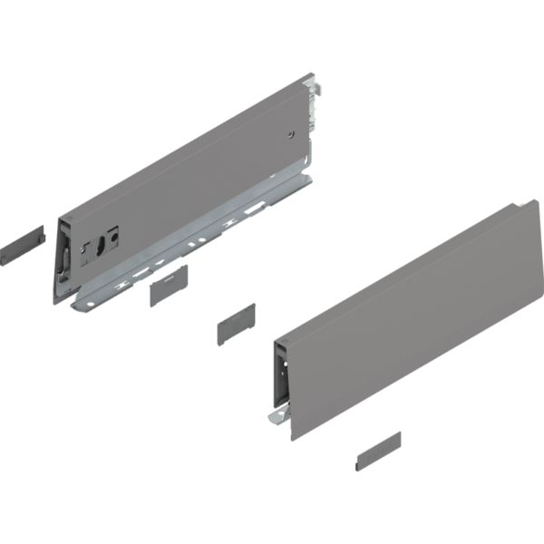 MERIVOBOX Zarge, Höhe M (91 mm), NL=300 mm, l/r inkl. Abdeckk., indiumgrau