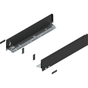 LEGRABOX pure Zarge, H=90.5 mm, NL=450 mm, carbonschwarz matt, links/rechts