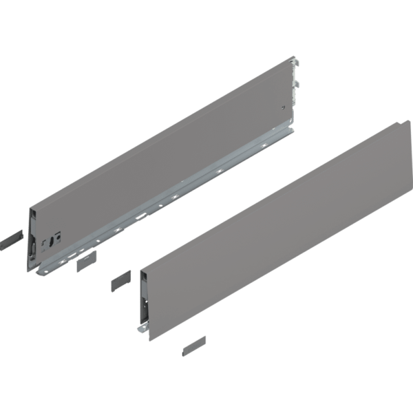 MERIVOBOX Zarge, Höhe K (129 mm), NL=600 mm, l/r inkl. Abdeckk., indiumgrau