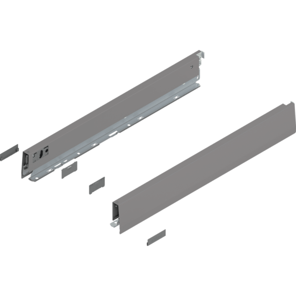 MERIVOBOX Zarge, Höhe N (68,5 mm) NL=500 mm, l/r inkl. Abdeckk., indiumgrau