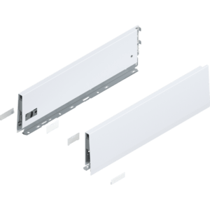 MERIVOBOX Zarge, Höhe K (129 mm), NL=450 mm, l/r inkl. Abdeckk., seidenweiß