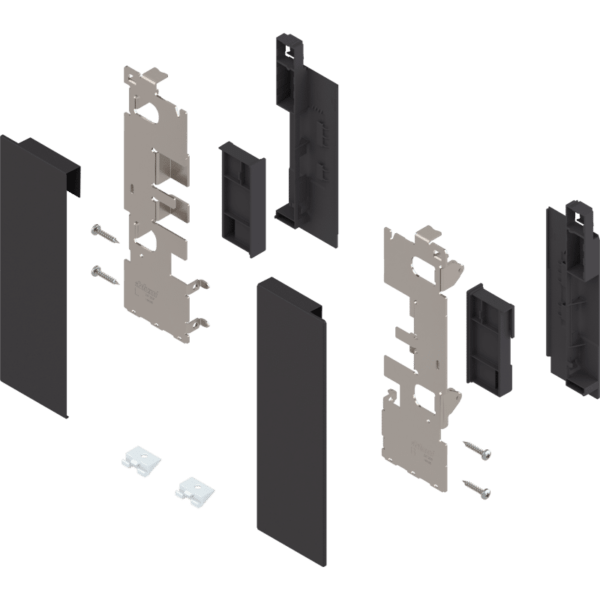 LBX free Fronthalter Höhe C für Innenauszug mit Einschubelement terraschwarz