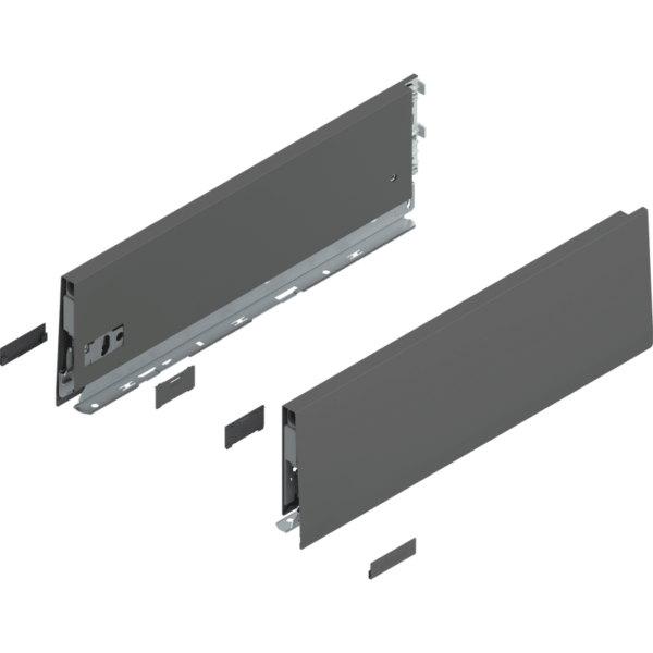 MERIVOBOX Zarge, Höhe K (129 mm), NL=400 mm, l/r inkl. Abdeckk., oriongrau