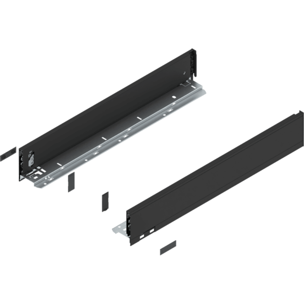 LEGRABOX pure Zarge, H=90.5 mm, NL=550 mm, carbonschwarz matt, links/rechts