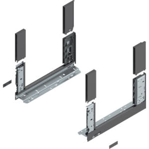 LBX Zargen free H= 176,8mm NL 350mm, oriongrau, incl. Boxcover vorn u. hinten