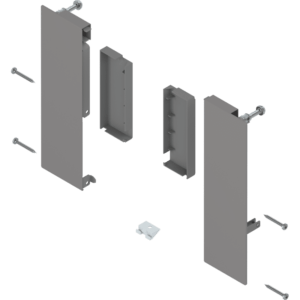 MERIVOBOX Fronthalter, Höhe E für Innenauszug mit Reling, l/r, indiumgr.