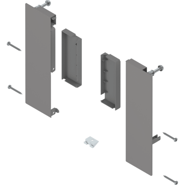 MERIVOBOX Fronthalter, Höhe E für Innenauszug mit Reling, l/r, indiumgr.