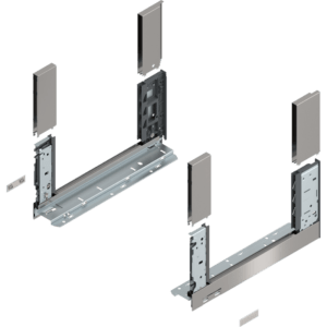LBX Zargen free H= 176,8mm NL 350mm, Inox, incl. Boxcover vorn u. hinten