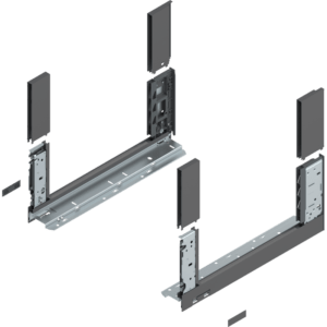LBX Zargen free H= 176,8mm NL 400mm, oriongrau, incl. Boxcover vorn u. hinten