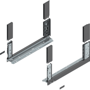 LBX Zargen free H= 176,8mm NL 450mm, oriongrau, incl. Boxcover vorn u. hinten
