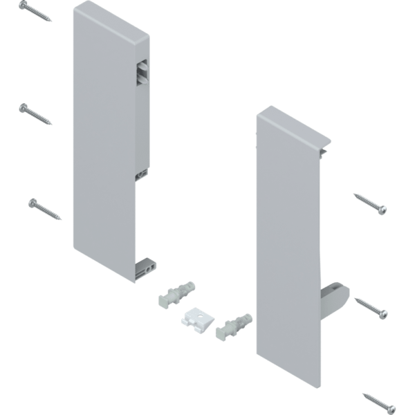 Frontbefestigung rechts/links für Antaro Innenauszug Höhe D weissgrau 1x Reling
