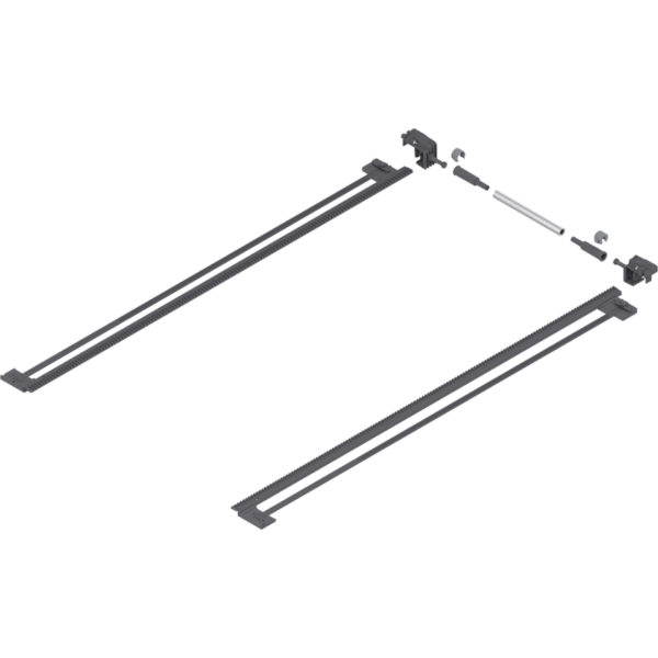 Seitenstabilisierung Ral 7037 TA-Teilauszug NL 435 - 650mm bis max. Korpusbreite