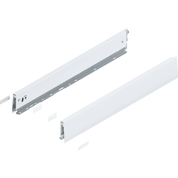 MERIVOBOX Zarge, Höhe M (91 mm), NL=600 mm, l/r inkl. Abdeckk., seidenweiß