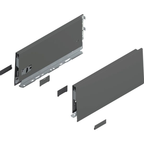 MERIVOBOX Zarge, Höhe K (129 mm), NL=300 mm, l/r inkl. Abdeckk., oriongrau