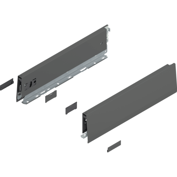 MERIVOBOX Zarge, Höhe M (91 mm), NL=350 mm, l/r inkl. Abdeckk., oriongrau