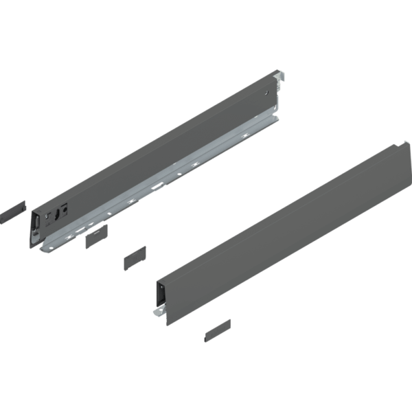 MERIVOBOX Zarge, Höhe N (68,5 mm) NL=500 mm, l/r inkl. Abdeckk., oriongrau