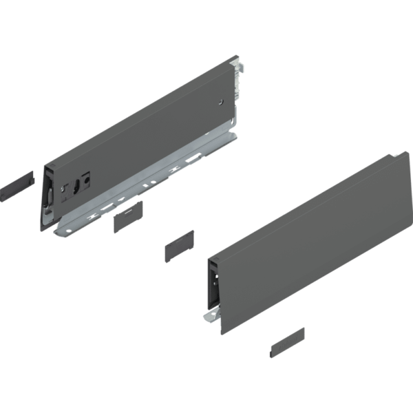 MERIVOBOX Zarge, Höhe M (91 mm), NL=300 mm, l/r inkl. Abdeckk., oriongrau
