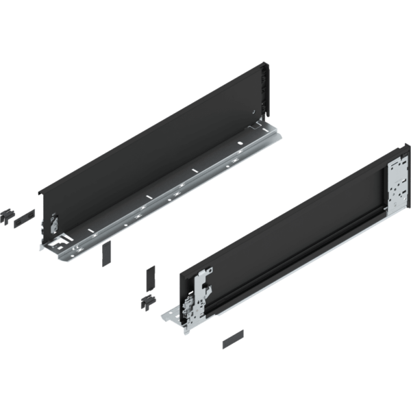 LEGRABOX pure Zarge (innen) H=128.5mm NL=550mm, carbonschwarz matt, links/rechts