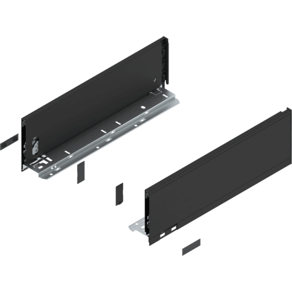 Blum LEGRABOX pure Zarge H=128.5 mm NL=400 mm carbonschwarz matt links/rechts