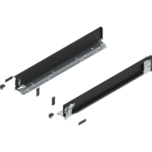 LEGRABOX pure Zarge (innen) H=90.5mm, NL=600mm, carbonschwarz matt, links/rechts