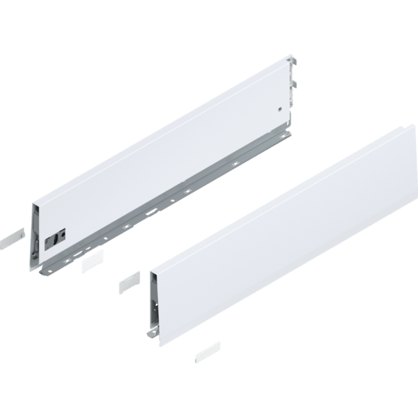 MERIVOBOX Zarge, Höhe K (129 mm), NL=550 mm, l/r inkl. Abdeckk., seidenweiß