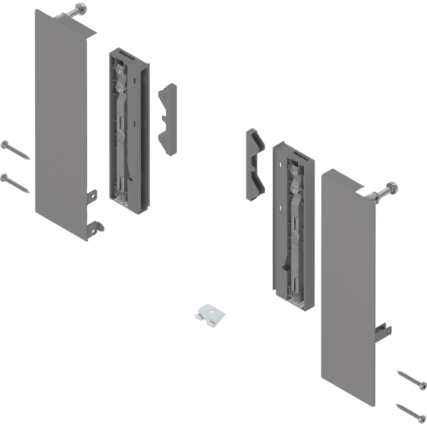 MERIVOBOX Fronthalter, Höhe E f. Innenauszug m. Einschubele. l/r, indiumgr.