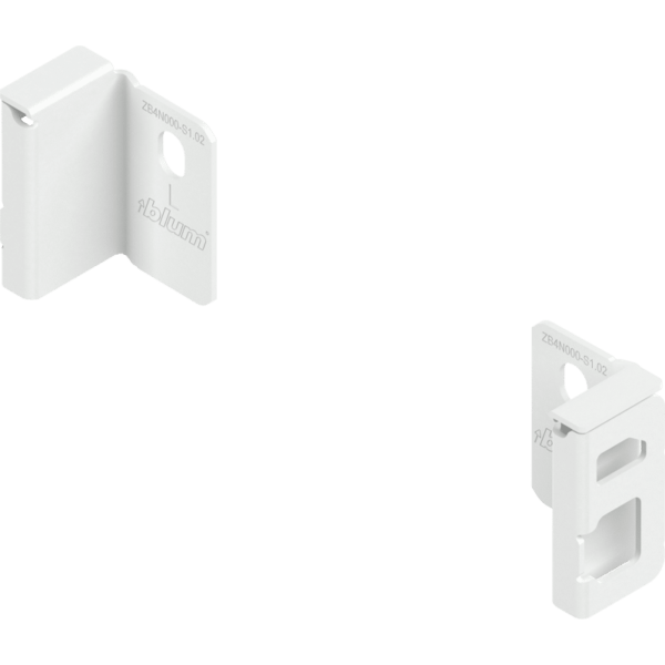 MERIVOBOX Holzrückwandhalter, Höhe N (82,5 mm), links/rechts, seidenweiß