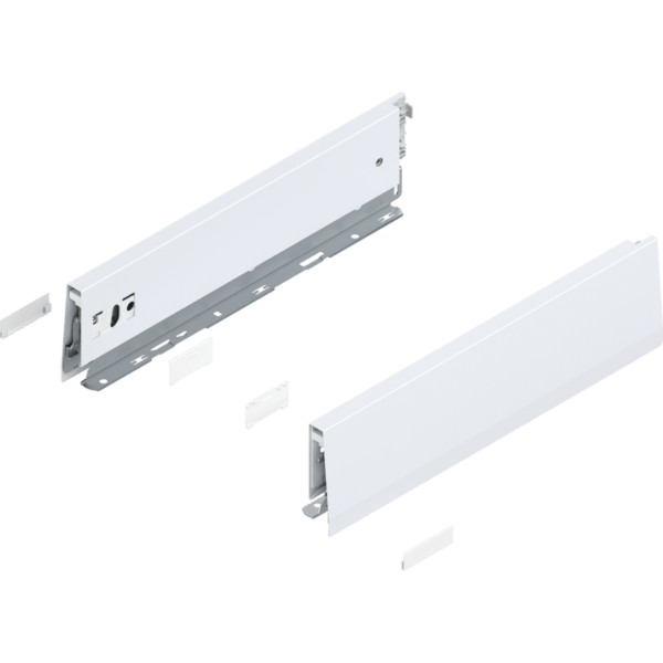 MERIVOBOX Zarge, Höhe M (91 mm), NL=350 mm, l/r inkl. Abdeckk., seidenweiß
