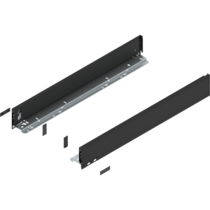 LEGRABOX pure Zarge, H=90.5 mm, NL=650 mm, carbonschwarz matt, links/rechts