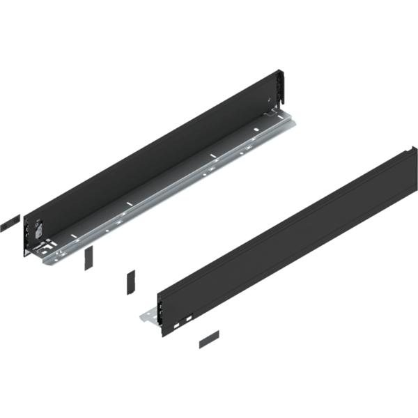 LEGRABOX pure Zarge, H=90.5 mm, NL=650 mm, carbonschwarz matt, links/rechts