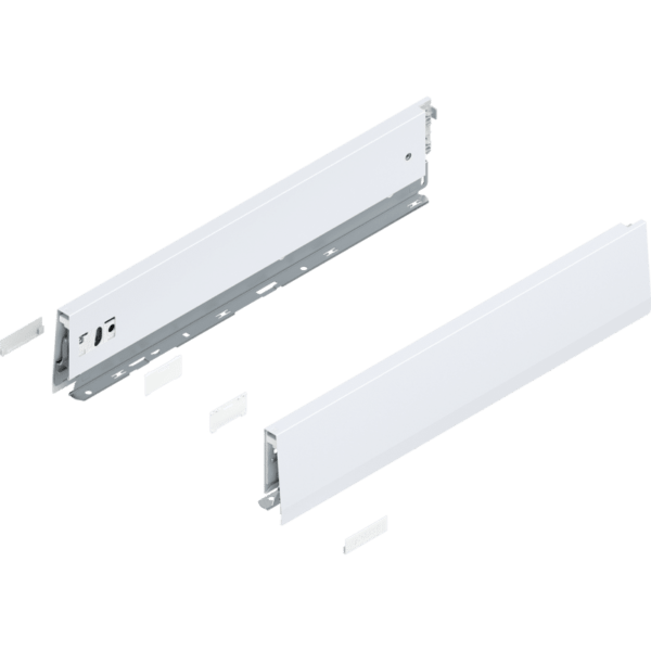MERIVOBOX Zarge, Höhe M (91 mm), NL=450 mm, l/r inkl. Abdeckk., seidenweiß