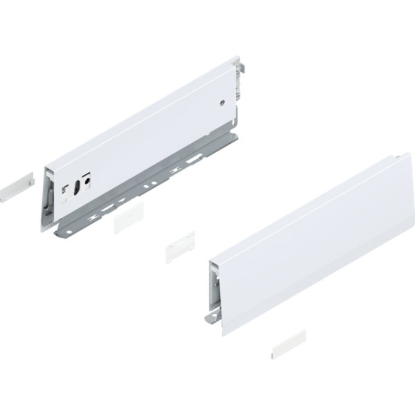 MERIVOBOX Zarge, Höhe M (91 mm), NL=300 mm, l/r inkl. Abdeckk., seidenweiß